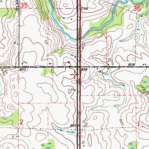 Topographic Map of Mulleton Church (historical), WI