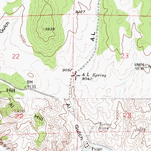 Topographic Map of A L Spring, CO