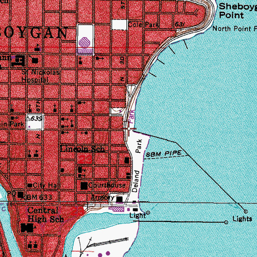 Topographic Map of North Side Municipal Beach, WI