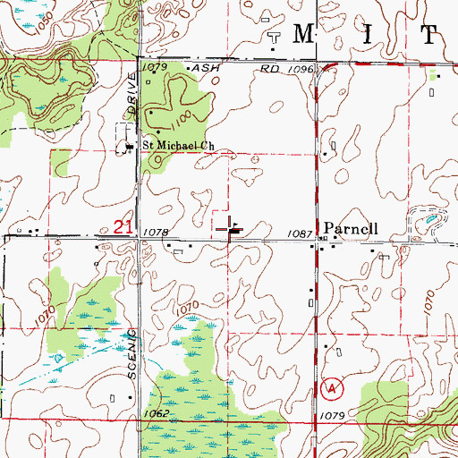Topographic Map of Parnell Elementary School, WI