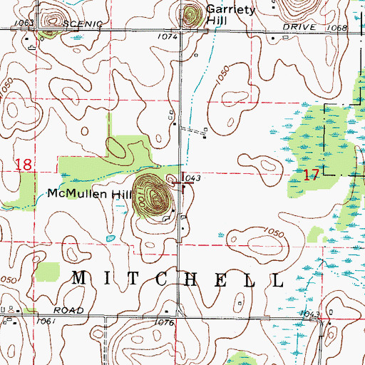 Topographic Map of Pius School (historical), WI