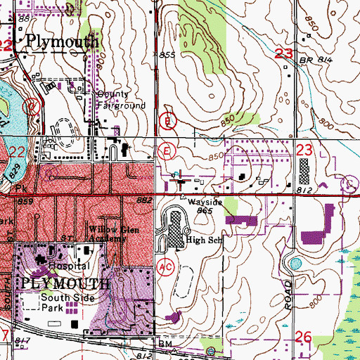Topographic Map of Redeemer Evangelical Lutheran Church, WI