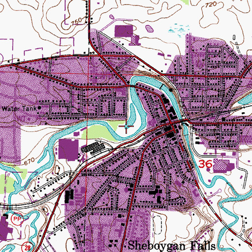 Topographic Map of River Park, WI