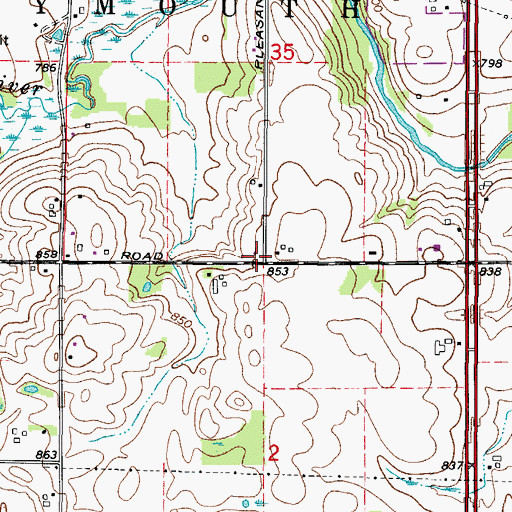 Topographic Map of Ross School (historical), WI