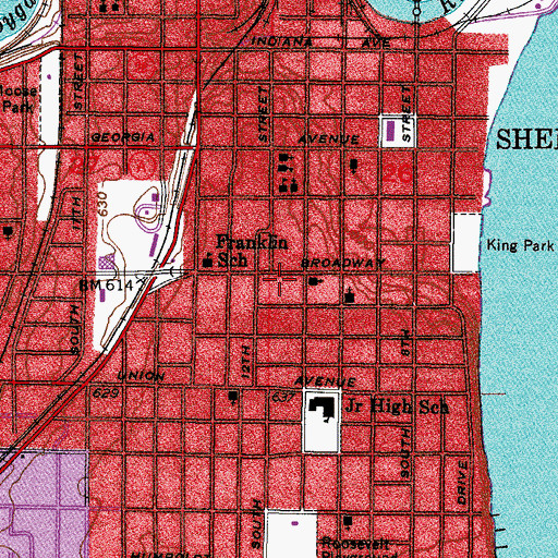 Topographic Map of Saint Andrew Lutheran Church, WI