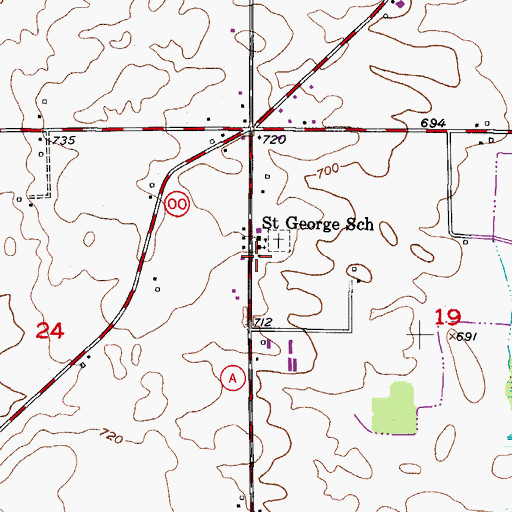 Topographic Map of Saint George Parish Rectory, WI
