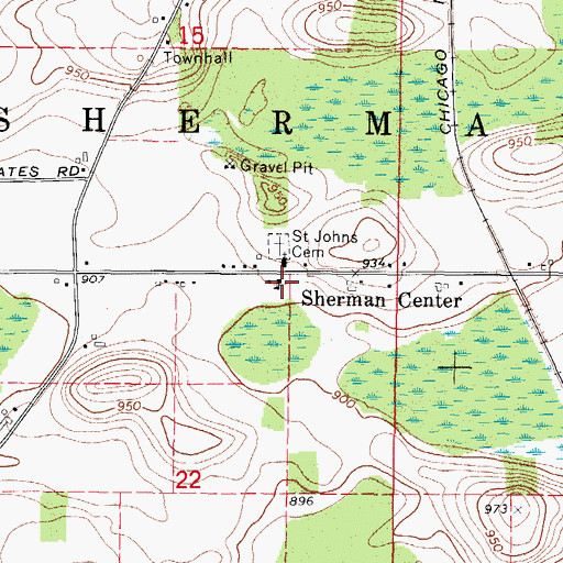 Topographic Map of Saint John Lutheran School, WI