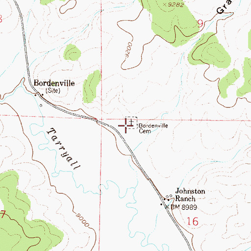 Topographic Map of Bordenville Cemetery, CO