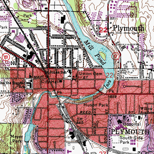 Topographic Map of Saint Pauls Episcopal Church, WI