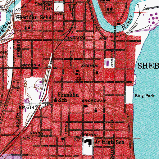 Topographic Map of Saint Peter Claver Catholic Church, WI