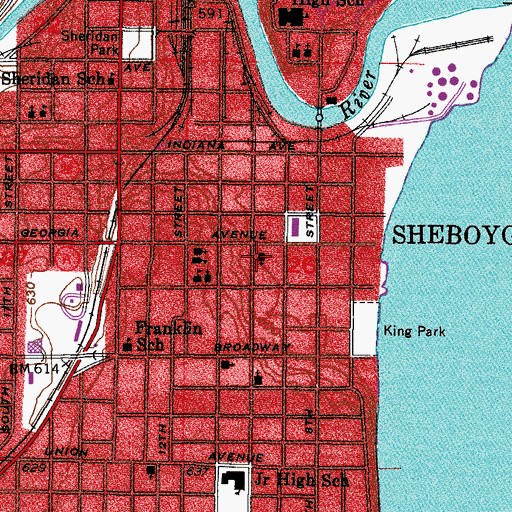Topographic Map of Saint Spyridon Greek Orthodox Church, WI