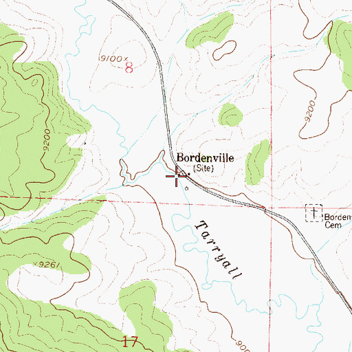 Topographic Map of Bordenville, CO