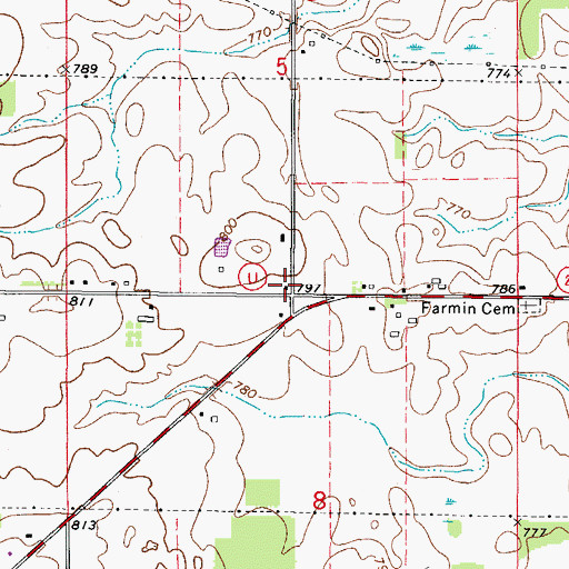 Topographic Map of School Number 2 (historical), WI