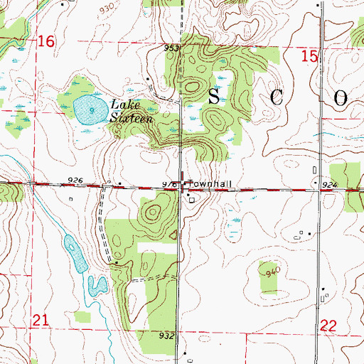 Topographic Map of Scott Center School (historical), WI