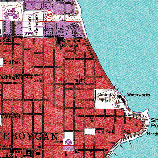 Topographic Map of Sheboygan Christian School, WI