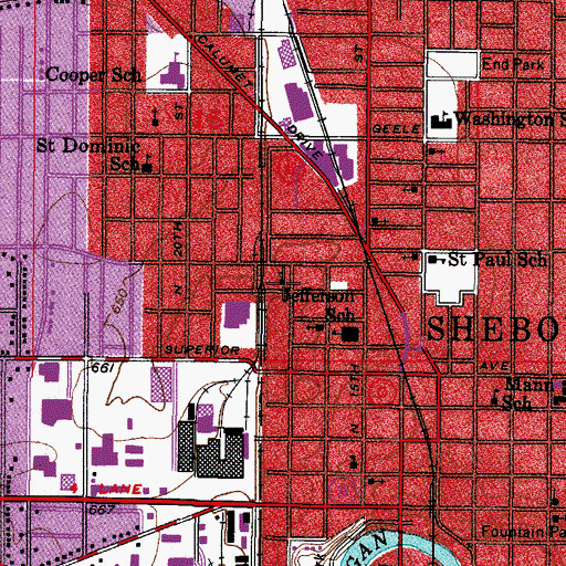Topographic Map of Sheboygan County Baptist Church, WI