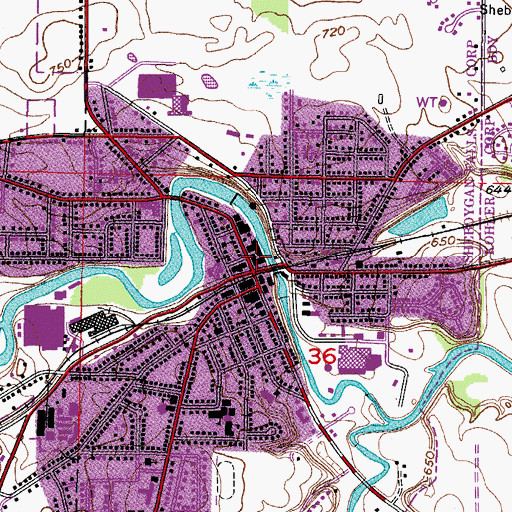 Topographic Map of Sheboygan Falls Post Office, WI