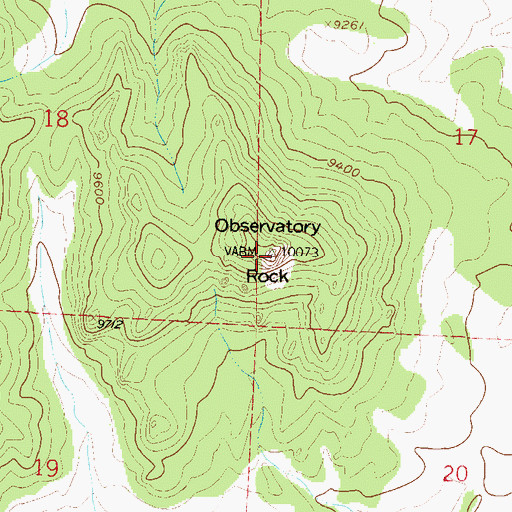 Topographic Map of Observatory Rock, CO
