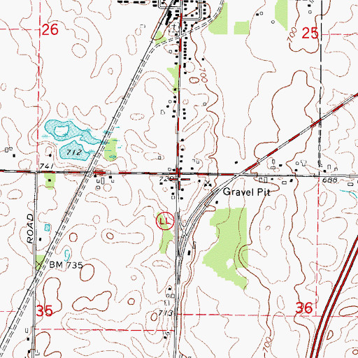 Topographic Map of South Cedar Grove School (historical), WI
