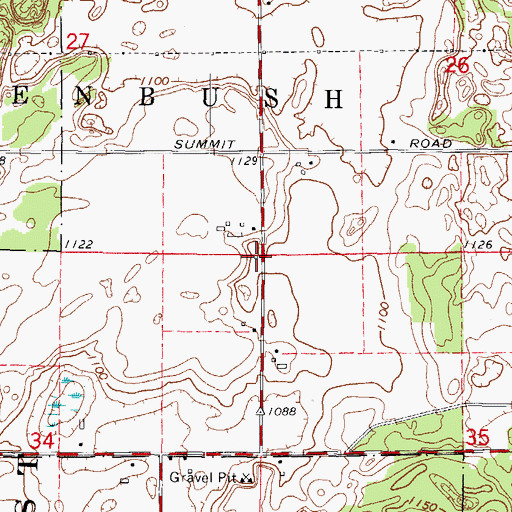 Topographic Map of South Prairie School (historical), WI