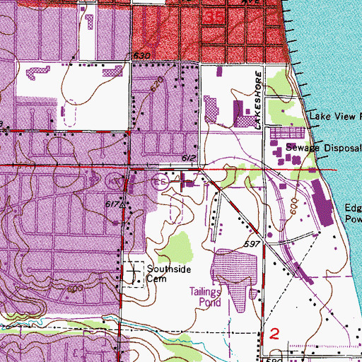Topographic Map of Southside Alliance Church, WI