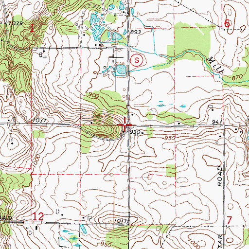 Topographic Map of Spring Farm School (historical), WI