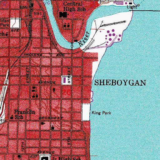 Topographic Map of Third Ward School (historical), WI