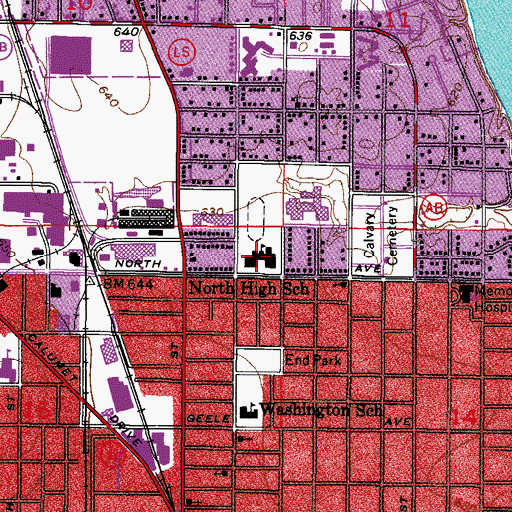 Topographic Map of Urban Middle School, WI