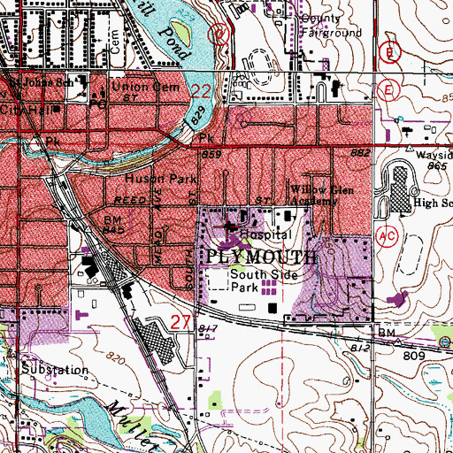 Topographic Map of Aurora Surgery Center, WI