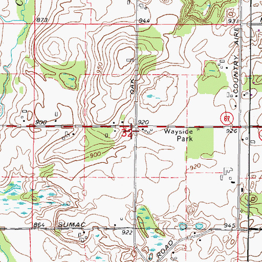 Topographic Map of Victor School (historical), WI