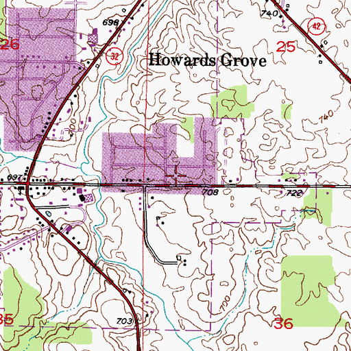 Topographic Map of Village Evangelical Free Church, WI