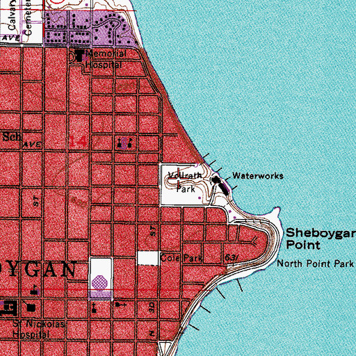 Topographic Map of Vollrath Bowl, WI