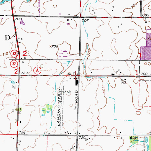 Topographic Map of West Oostburg School (historical), WI