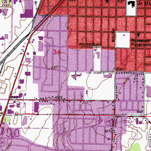 Topographic Map of Wilson Elementary School, WI