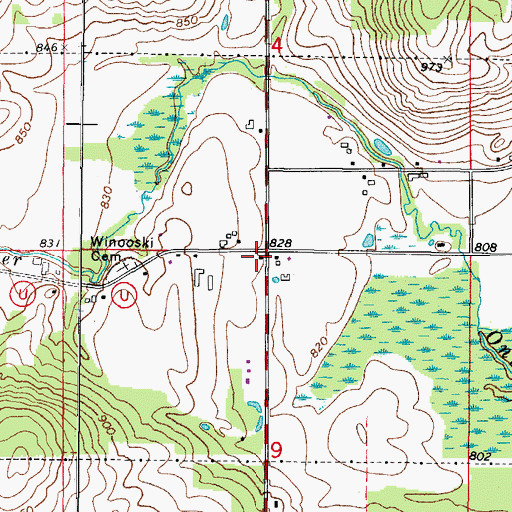 Topographic Map of Winooski School (historical), WI