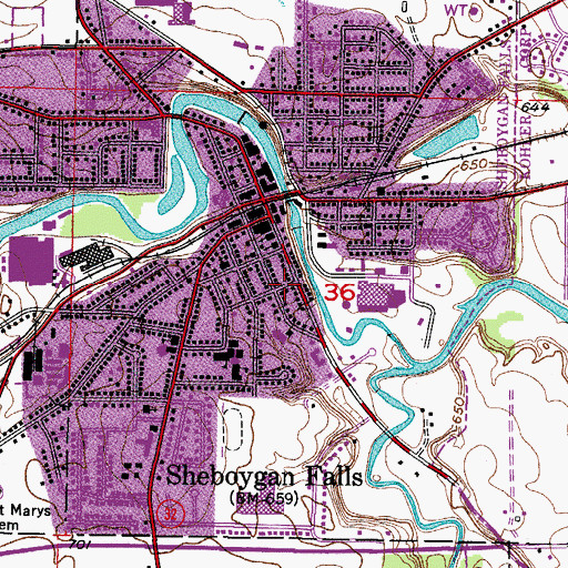 Topographic Map of Word of Grace Community Church, WI