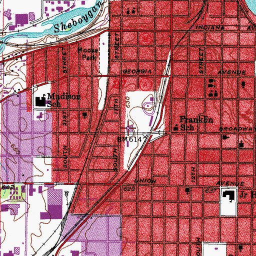 Topographic Map of Zion Christian Assembly Church, WI