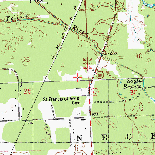 Topographic Map of Necedah Middle / High School, WI