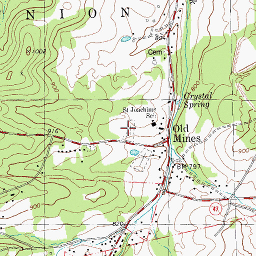 Topographic Map of Saint Joachim Cemetery Number 1, MO