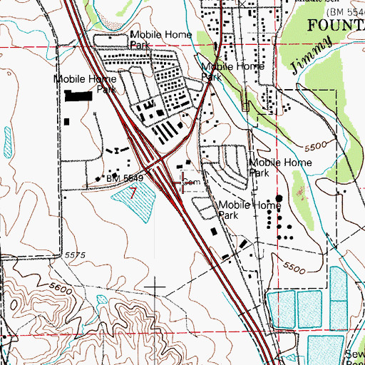 Topographic Map of Fairview Cemetery, CO