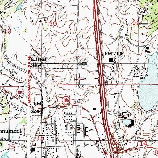 Topographic Map of Monument Cemetery, CO