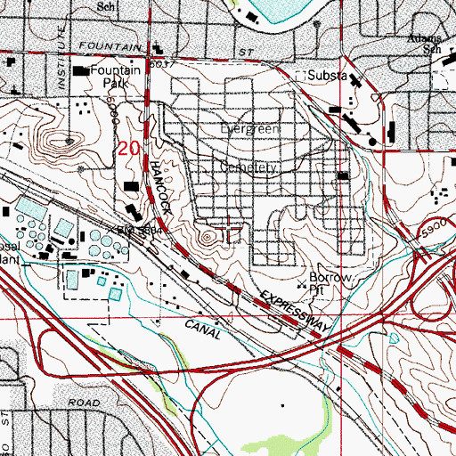 Topographic Map of Sons of Israel Cemetery, CO