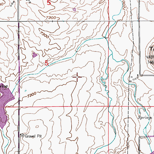 Topographic Map of Table Rock Cemetery, CO