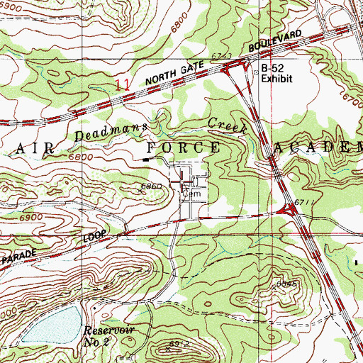 Topographic Map of United States Air Force Academy Cemetery, CO