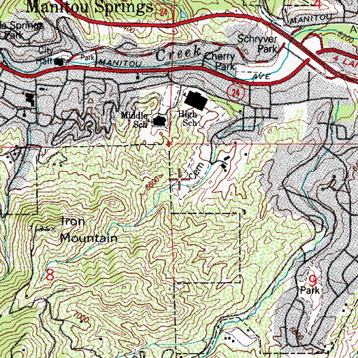 Topographic Map of Crystal Valley Cemetery, CO