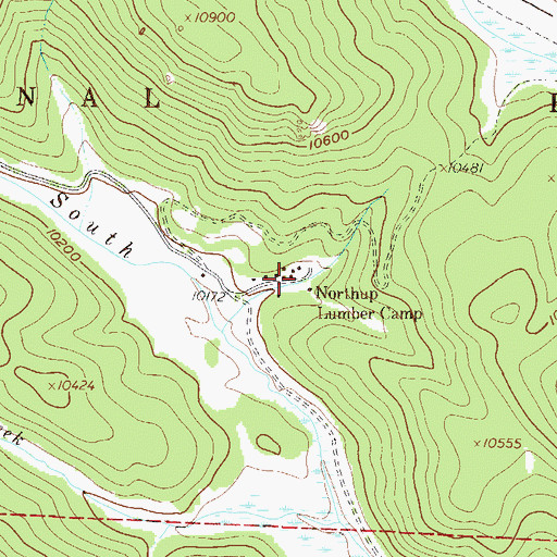 Topographic Map of Northup Lumber Camp, CO