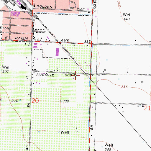 Topographic Map of Sierra Vista High School, CA