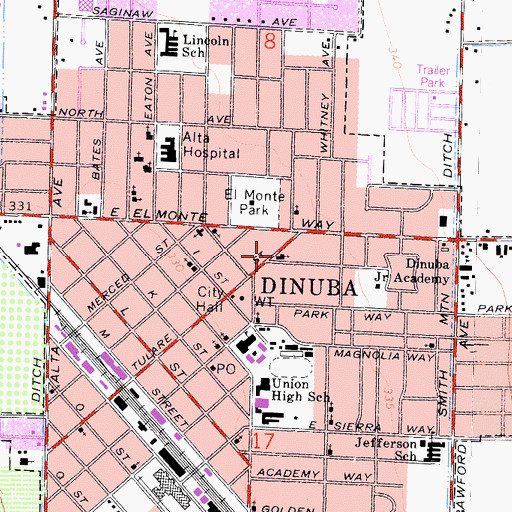Topographic Map of First Lutheran Church, CA