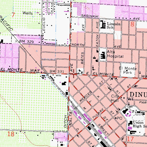 Topographic Map of Mennonite Brethren Church, CA