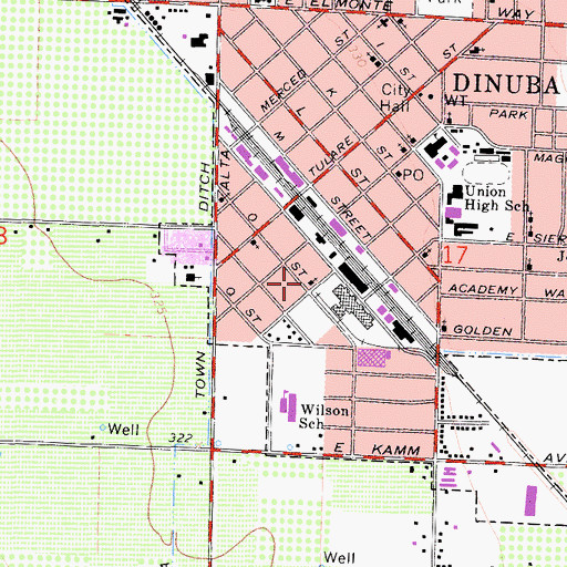 Topographic Map of Open Door Mission Church, CA